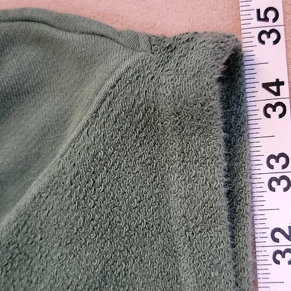 Vintage Raw Hem Boys Lie Green Hooded Batwing Full Zip Jacket One Size EUC - Picture 6 of 11